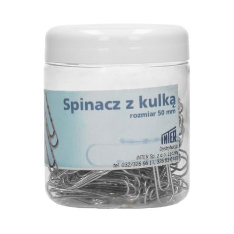 Spinacze Inter z kulką Słoik 50mm, 125szt - 2